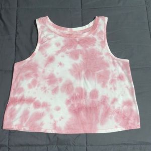 **SOLD**Pink & White Tye Dye Tank Top